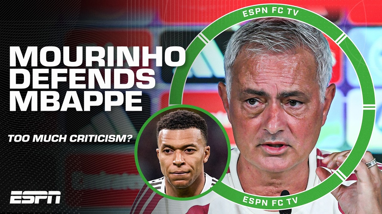 Jose Mourinho calls out ‘RIDICULOUS’ Mbappe criticism 😳 Real Madrid vs. Villarreal preview | ESPN FC thumbnail