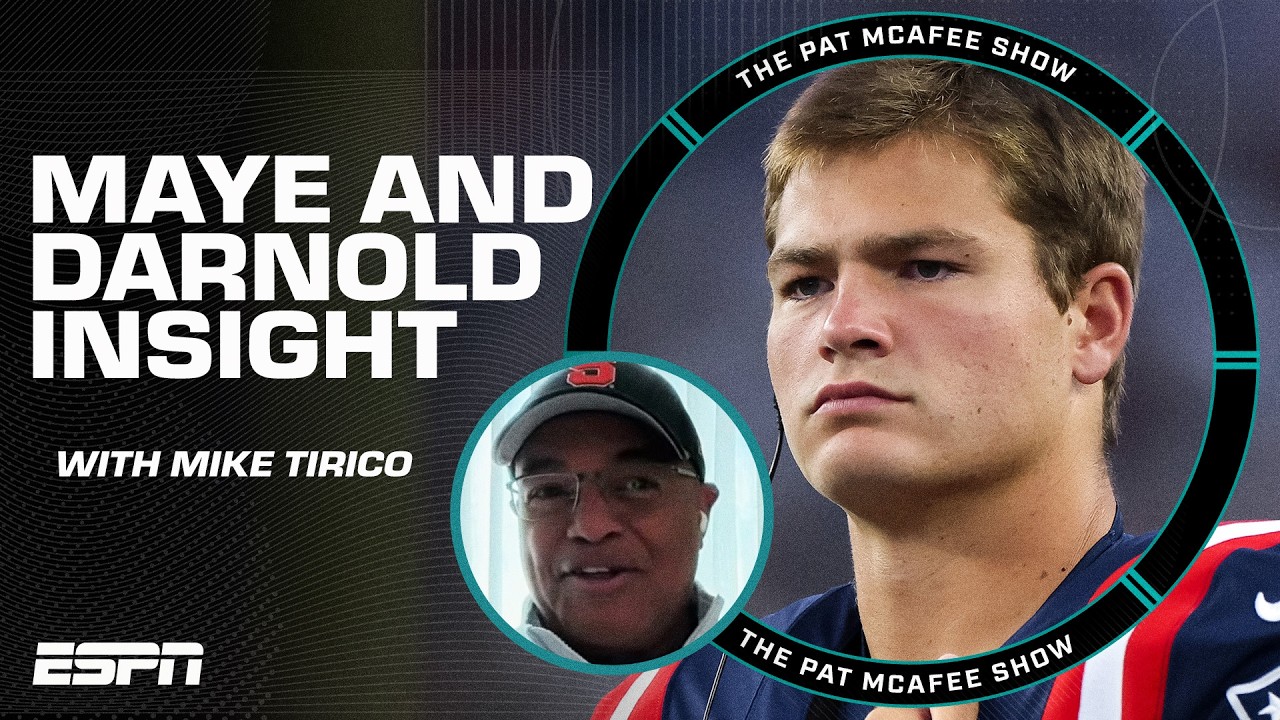 Sam Darnold and Drake Maye BEHIND THE SCENES with Mike Tirico 🎥 | The Pat McAfee Show thumbnail