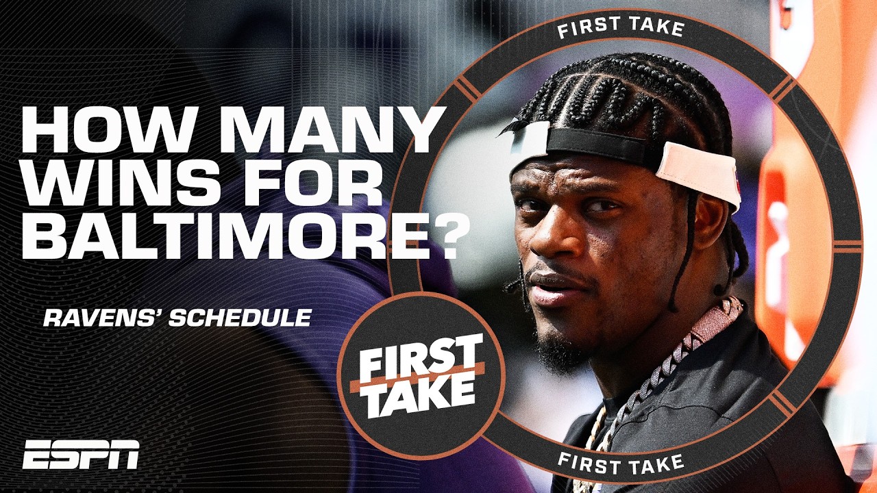 How many games will Lamar Jackson and the Ravens win? 🧐 Baltimore schedule breakdown ✍️ | First Take thumbnail