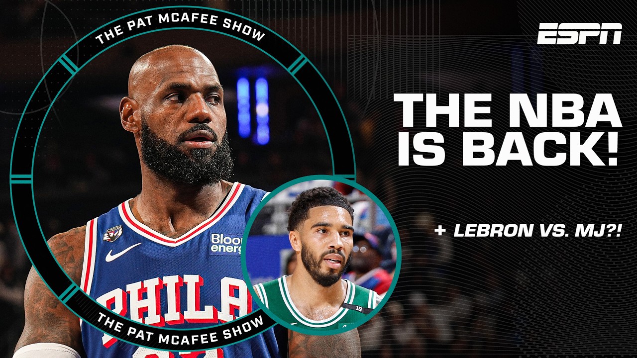 NBA Opening Night Reactions 🏀 LeBron vs. MJ debate, Celtics concerns + MORE | Pat McAfee Show thumbnail