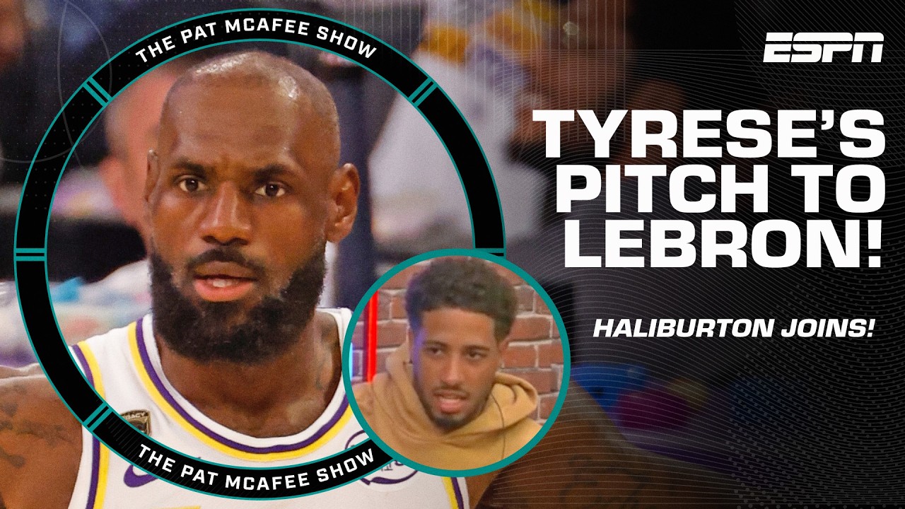 Will LeBron James become a PACER?! Tyrese Haliburton on his text with LBJ 👀 | The Pat McAfee Show thumbnail